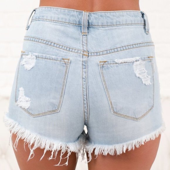 NWT Light Wash High Waist Cutoff Jean Shorts - Picture 9 of 10